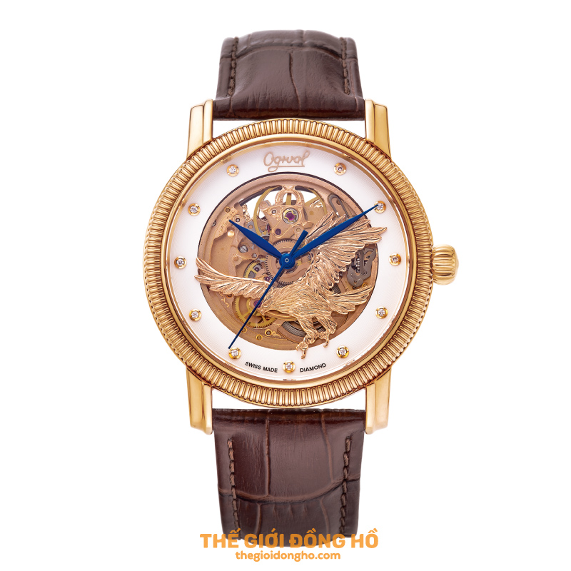 Ogival Đại Bàng Tung Cánh OG358.31AG42SR-T (Nam-Máy cơ-Sapphire-42mm)